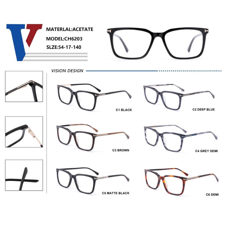 Оправа пластиковая из ацетата + металл с флексом CH6203-DA