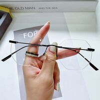 Metal rimless glasses with Blue ray cut 9722-GT