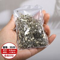 Set of rhinestones with flat bottom for decorating frames and glasses PD0022, colors: white and AB, 1.3-6.5 mm