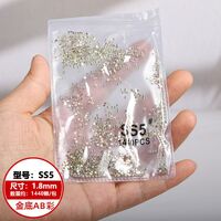 Set of rhinestones with flat bottom for decorating frames and glasses PD0022, colors: white and AB, 1.3-6.5 mm