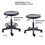 Round rotary lift stool with waterproof seat 0610B, 0610BZ, 0610L, 0610LZ