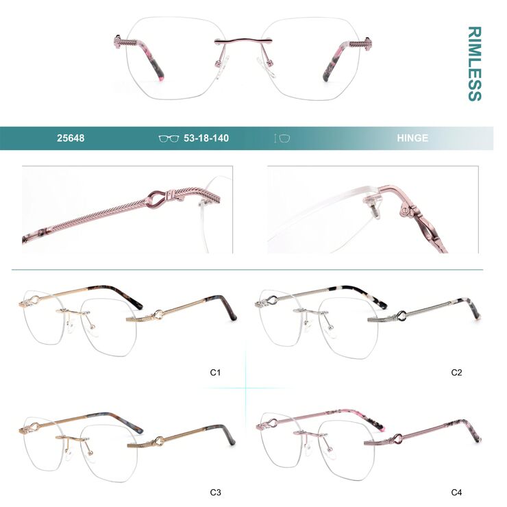 Rimless metal frames for glasses Big City 25648