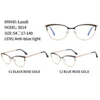 Protective anti-reflective coating metal glasses Landi LD3014