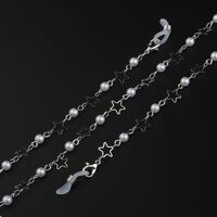 Metal non-slip chain, with pearl and star, for glasses and masks GL932
