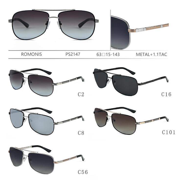 Polarized metal sunglasses for men Romonis PS2147-R