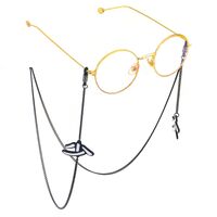 Black-colored metal non-slip chain, with pendant  hieroglyph, for glasses and masks GL739