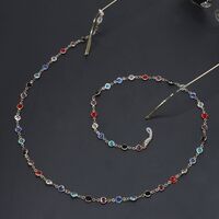 Metal non-slip chain, with colorful glass beads, for glasses and masks GL328-1