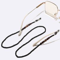 Black plastic non-slip bead chain, for glasses and masks GL1475