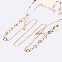 Gold-colored metal non-slip chain, with round and heart, for glasses and masks GL1613