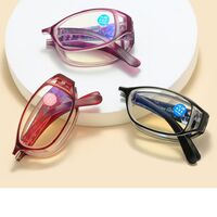 Plastic glasses for reading, portable, with case, with Blue ray cut protection, diopters from 0.00 to +4.00, KY019折叠