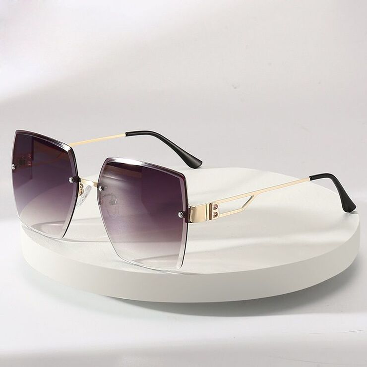Metal rimless sunglasses with UV400 protection 2953-GT