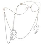 Metal non-slip chain, with pendant cross with mask, for glasses and masks GL733