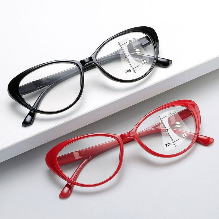 Plastic glasses for reading multi-focus, with Blue ray cut protection, diopters from +1.00 to +4.00, RMC=62-64, KY8508多焦点