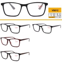 Ready-made plastic frame glasses with case, Vizzini V8012(kz-black), lens white, diopters from -4.00 to +4.00 (stap 0.25 +and-)