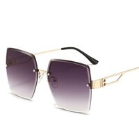 Metal rimless sunglasses with UV400 protection 2953-GT