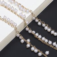 Металлическая нескользящая цепочка, с жемчугом, для очков и масок GL504