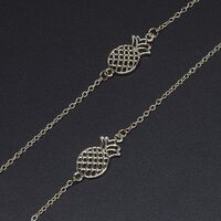 Gold-colored metal non-slip chain, with pineapple, for glasses and masks GL516