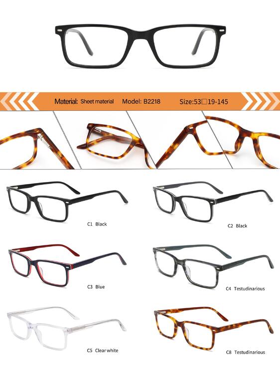 Plastic acetate frame for women with spring hinges B2218-DA