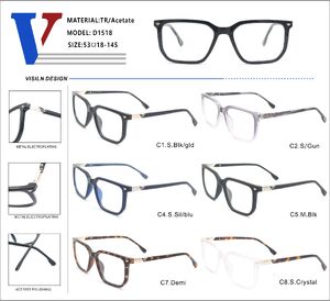 Оправа пластиковая из ацетата TR90 + металл с флексом D1518-DA