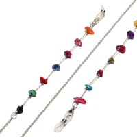 Gold glasses chain with rice-shaped pearls GS061