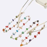 Metal non-slip chain, with pearl and glass beads, for glasses and masks GL1705