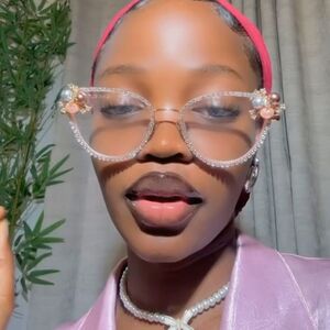 Metal glasses with blue light protection and rhinestones for women 2214镶钻-PN