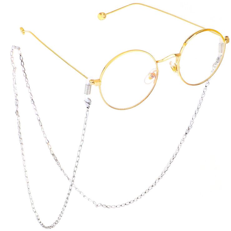Silver-colored metal non-slip chain, with triangle steel, for glasses and masks GS016