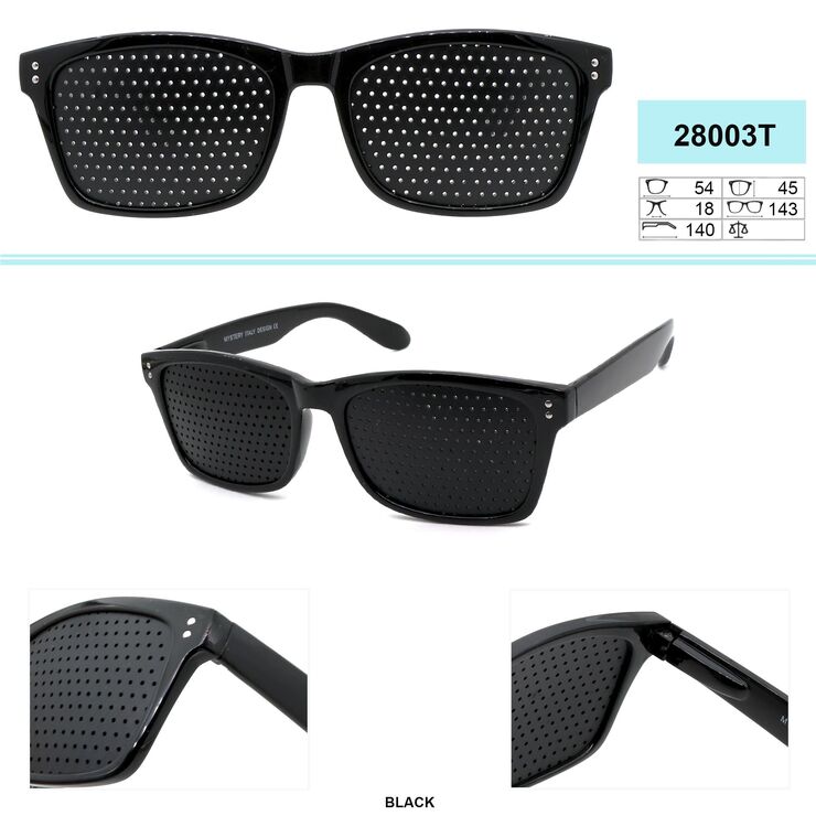 黑框多孔镜 Perforated pinhole glasses Mystery 28003T (case and manual are included)