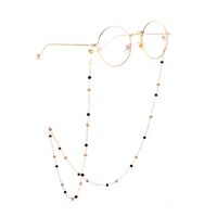 Gold-colored metal non-slip chain, with crystal mixed colors, for glasses and masks GL903
