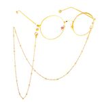 Gold-colored metal non-slip chain, with clip beads, for glasses and masks GL510