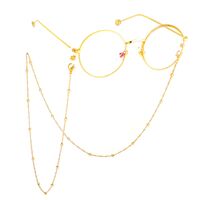 Gold-colored metal non-slip chain, with clip beads, for glasses and masks GL510