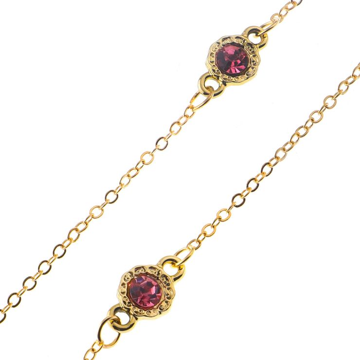 Gold-colored metal non-slip chain, with rhinestone, for glasses and masks GL097