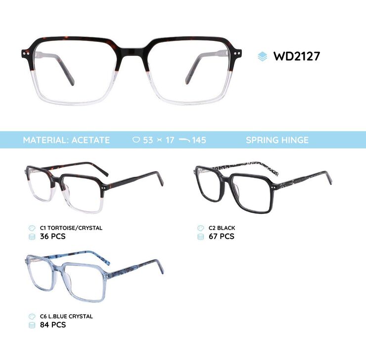 Plastic acetate eyeglasses frame WD2127