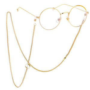 Металлическая нескользящая цепочка золотого цвета, для очков и масок GL449