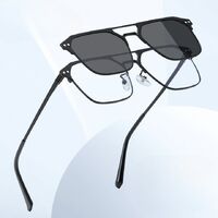 Metal Blue Ray Cut protection frame + 2 magnet sunshade clip-ons 7028-GT