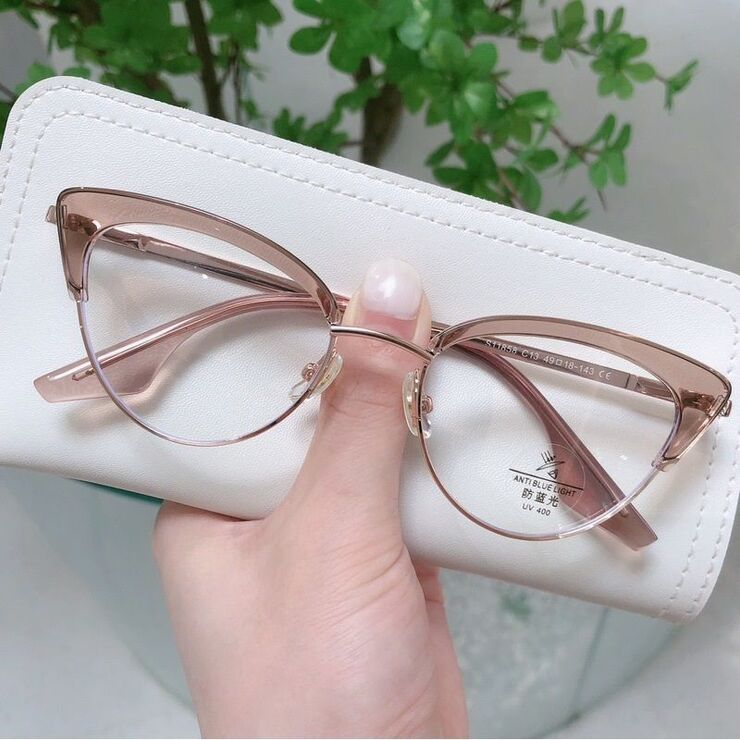 Combined frame (metal + TR90) with Blue Ray Cut protection lenses and flex MAMO S11858