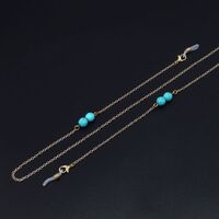 Металлическая нескользящая цепочка, с бусинами, для очков и масок GL914