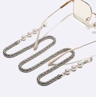 Metal non-slip chain 10 mm, with pearl 6 mm, for glasses and masks GL1485