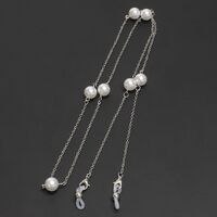 Металлическая нескользящая цепочка, с жемчугом, для очков и масок GL223