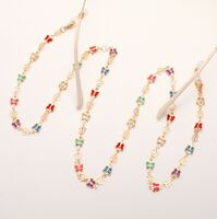 Gold-colored metal non-slip chain, with colorful butterfly, for glasses and masks GL1849