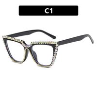 Plastic glasses with blue light protection and rhinestones for women 3362镶钻-PN