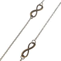 Bronze-colored metal non-slip chain, with infinity sign, for glasses and masks GL131