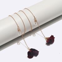 Gold-colored metal non-slip chain, with flower, for glasses and masks GL194-1