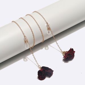 Металлическая нескользящая цепочка золотого цвета, с цветком, для очков и масок GL194-1