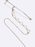 Set of two glasses chain with hearts and rounds GL1350