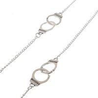 Silver-colored metal non-slip chain, with handcuffs, for glasses and masks GL053