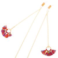 Gold-colored metal non-slip chain, with tassel fanshaped, for glasses and masks GL317