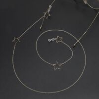 Metal non-slip chain, with stars, for glasses and masks GL629
