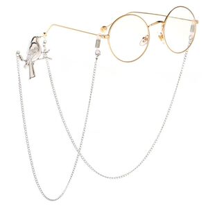 Металлическая нескользящая цепочка серебряного цвета, с птицей на ветке, для очков и масок GL066