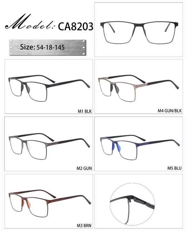 Оправа металлическая с мягким носоупором и флексом CA8203-DA